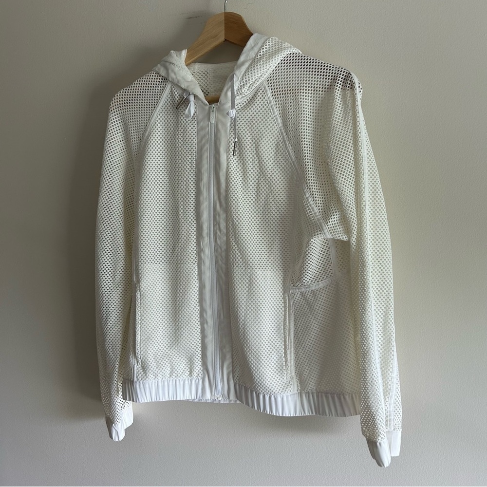 Lululemon Mesh on Mesh White Hooded Jacket - Picture 6 of 8